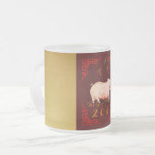 の絵画竹中国の枠ぶた年2019 F Mug フロストグラスマグカップ (正面左)