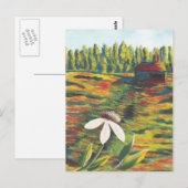 の絵画花の牧草地&シャック ポストカード (正面/裏面)