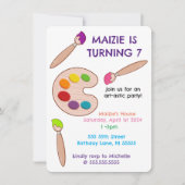 の絵画芸術誕生日 招待状 (正面)