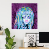 の絵画若いコンテンポラリー女性2 ポスター (ホームオフィス)