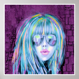 の絵画若いコンテンポラリー女性2 ポスター