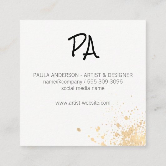 の絵画表現力に富んモダンだ スクエア名刺 (裏面)