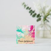 の絵画表現力に富んモダンだ スクエア名刺 (スタンド正面)