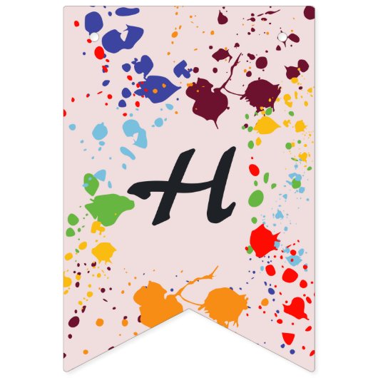 の絵画誕生日パカラフルーシ バンティングフラッグ (第2の旗)