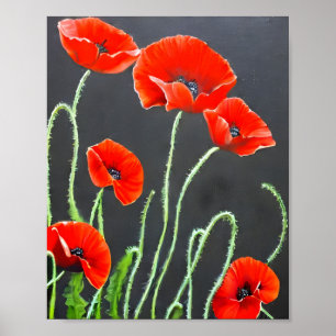 の絵画赤ケシの芸術 ポスター