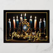 の絵画（ユダヤ教）メノラー 箔シーズンカード (正面)