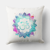 *~*の綿Omの記号の水彩画のはす曼荼羅 クッション (裏面)