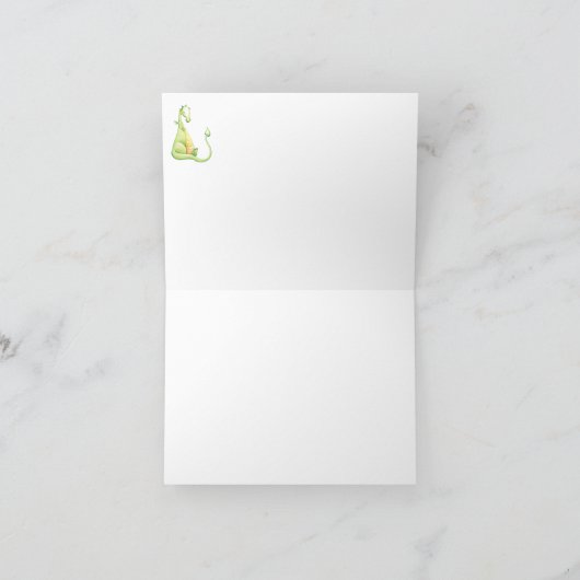 *~*の緑ドラゴンの男の赤ちゃんのベビーシャワーは感謝していしています サンキューカード (内部)