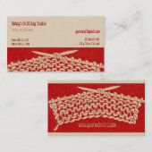 |の編機械の名刺のテンプレートを編むヴィンテージ 名刺 (正面/裏面)