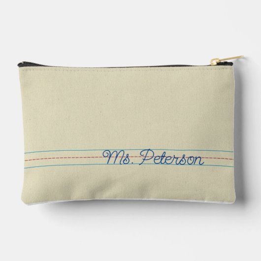 の練習書ノート紙先生ギフトパウチ アクセサリーポーチ (裏面)