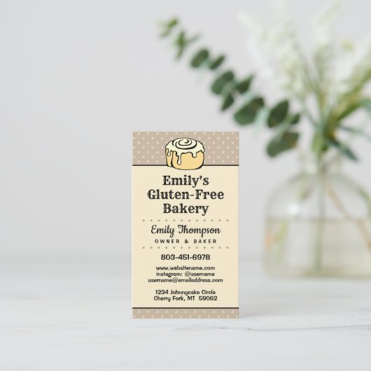 ★の縦モダンな専門のベーカリーのヴィンテージの点 名刺 (スタンド正面)
