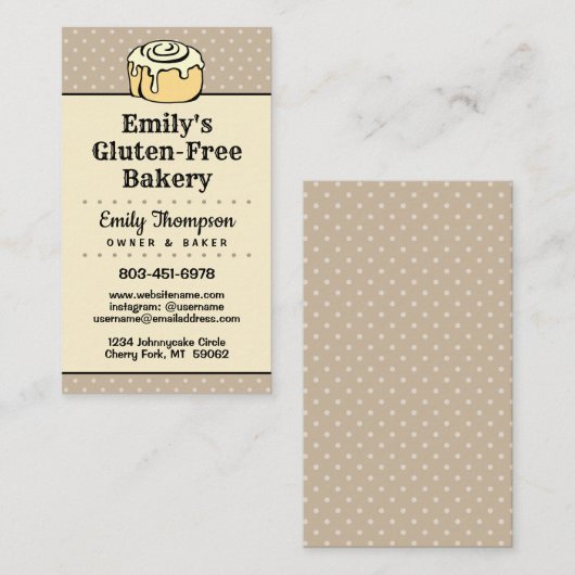 ★の縦モダンな専門のベーカリーのヴィンテージの点 名刺 (正面/裏面)