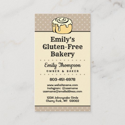 ★の縦モダンな専門のベーカリーのヴィンテージの点 名刺 (正面)
