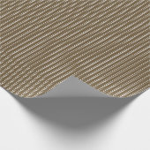 ～の繰り返し垂直パターンを持つ茶色の織物 ラッピングペーパー (角)