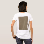 ~の繰り返し垂直パターンを持つ茶色の織物 Tシャツ (裏面フル)