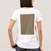 ~の繰り返し垂直パターンを持つ茶色の織物 Tシャツ (裏面)