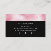 ★の美しいピンクのグリッター 名刺 (裏面)