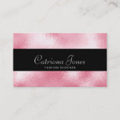 ★の美しいピンクのグリッター 名刺 (正面)