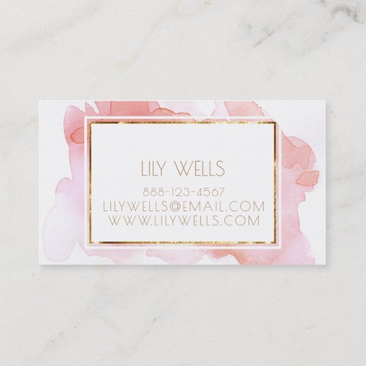 ★の美しいピンクの化粧ビジネス 名刺 (裏面)