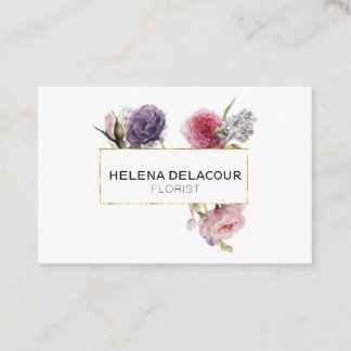 ★の美しい花柄 名刺