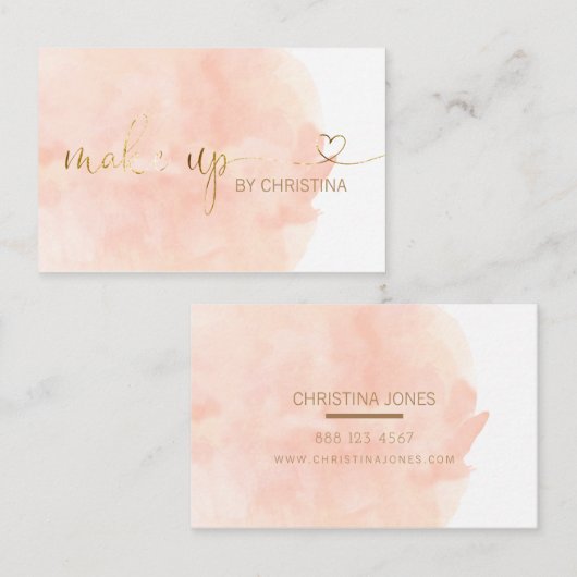 ★の美しい赤面の水彩画 名刺 (正面/裏面)