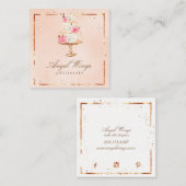 ★の美しいPatisserie、ベーカリー、ケーキ及び菓子 スクエア名刺 (正面/裏面)