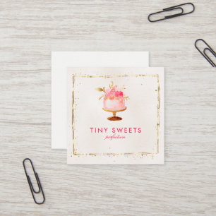 ★の美しいPatisserie、ベーカリー、ケーキ及び菓子 スクエア名刺