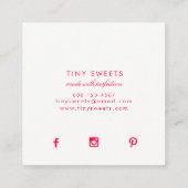 ★の美しいPatisserie、ベーカリー、ケーキ及び菓子 スクエア名刺 (裏面)