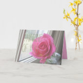 の考えあなたのピンクのバラ カード (黄色い花)