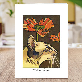 の考えあなたの猫のオレンジのケシのカスタム束 カード