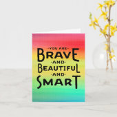 の考えお客様、あなたはBrave & Beautiful & 頭が切れる カード (黄色い花)