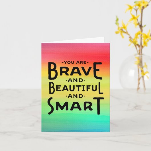 の考えお客様、あなたはBrave & Beautiful & 頭が切れる カード (黄色い花)