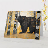 の考えかわいいクマの抱擁 カード (黄色い花)