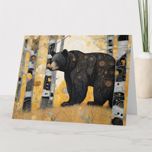 の考えかわいいクマの抱擁 カード (正面)