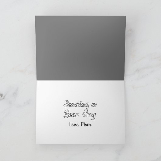 の考えかわいいクマの抱擁 サンキューカード (内部)