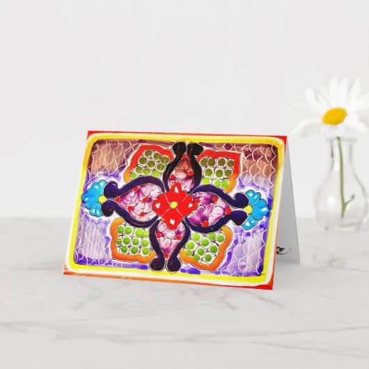 の考えるタルベカラフルラ・メキシコの挨拶 カード (小さな植物)