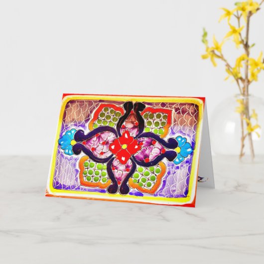 の考えるタルベカラフルラ・メキシコの挨拶 カード (黄色い花)