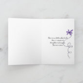 の考えるデイジーブーケ付き紫色のスニーカー カード (内部)