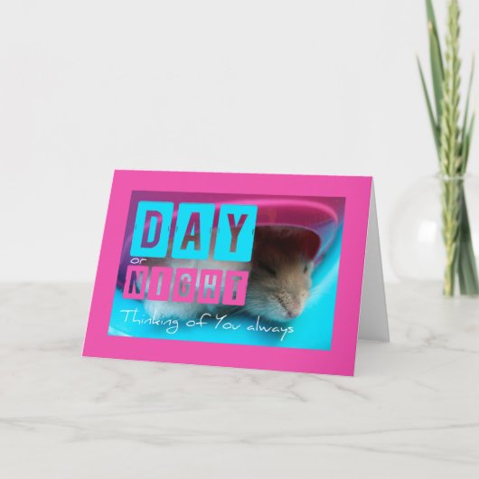 の考える眠っているハムスターのグリーティングカード カード (正面)