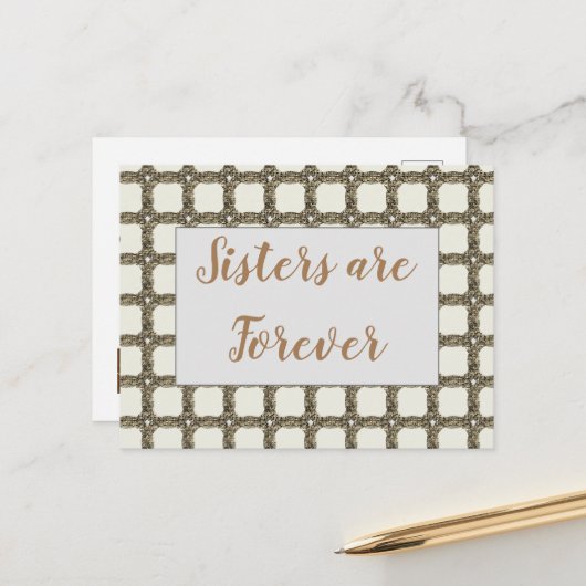 の考える金ゴールドチェーン愛あなた妹 ポストカード (正面/裏面インサイチュ)