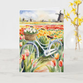 の考えオランダチューリップ カード (黄色い花)