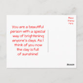 の考えパグ犬はがき(Verse) ポストカード (裏面)