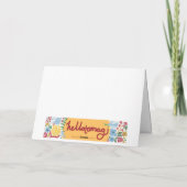 の考えフローラスプレー花の青い花瓶 招待状 (裏面)