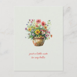 の考えポットの野花 ポストカード