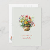 の考えポットの野花 ポストカード (正面/裏面)