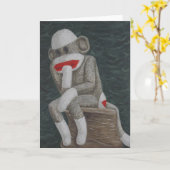 の考えモンキーカード カード (黄色い花)