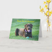 の考えラブラドールレトリバーのグリーティングカード カード (黄色い花)