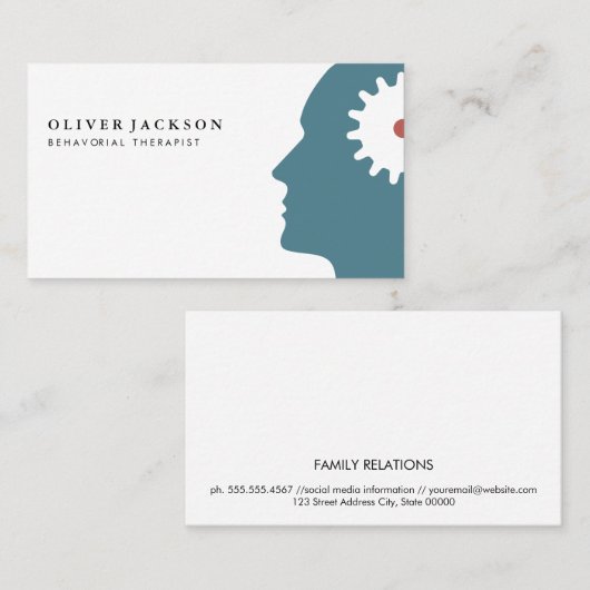 の考え心のアイコン 名刺 (正面/裏面)