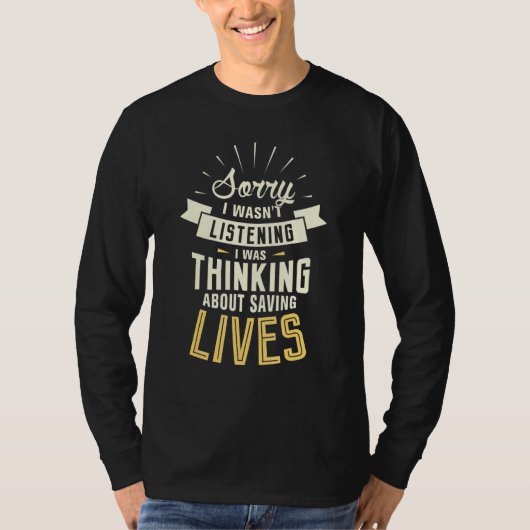 の考え生活につ救いてEMT救急医療隊員 Tシャツ (正面)