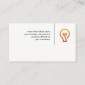 の考え電球プラグアイコン 名刺 (裏面)